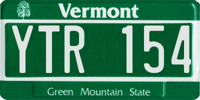 VT license plate YTR154