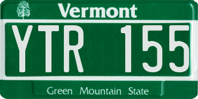 VT license plate YTR155