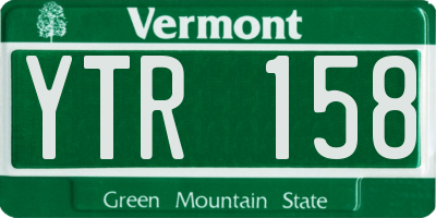 VT license plate YTR158