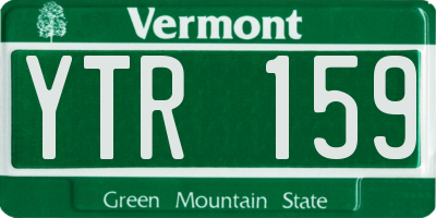 VT license plate YTR159
