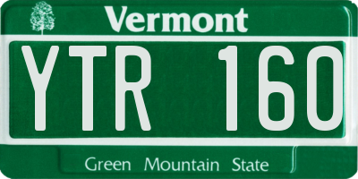 VT license plate YTR160