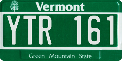 VT license plate YTR161