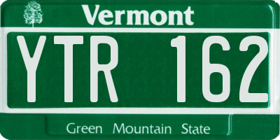 VT license plate YTR162