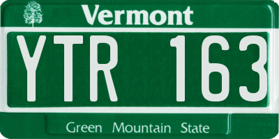 VT license plate YTR163