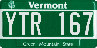 VT license plate YTR167