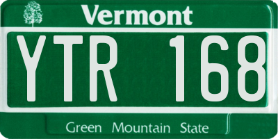 VT license plate YTR168