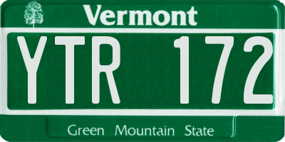 VT license plate YTR172