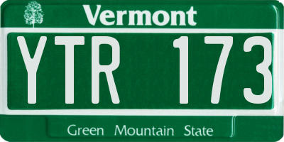 VT license plate YTR173