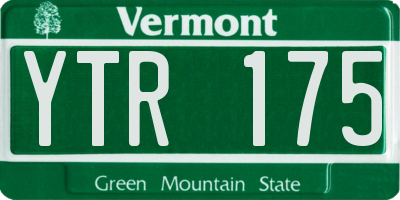 VT license plate YTR175