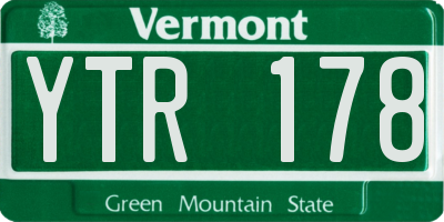 VT license plate YTR178