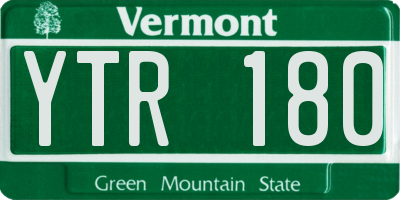 VT license plate YTR180