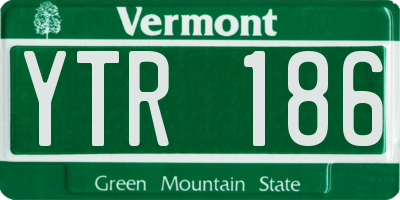 VT license plate YTR186