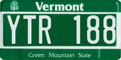 VT license plate YTR188