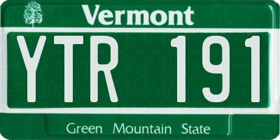 VT license plate YTR191