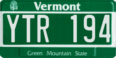 VT license plate YTR194