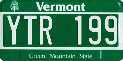 VT license plate YTR199