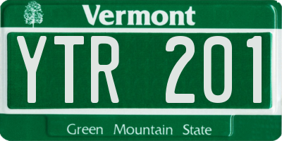 VT license plate YTR201