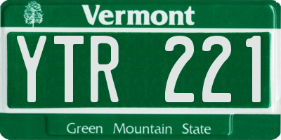 VT license plate YTR221