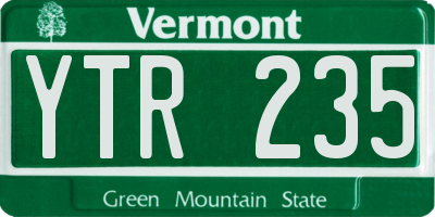 VT license plate YTR235