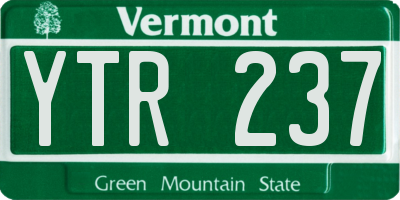 VT license plate YTR237