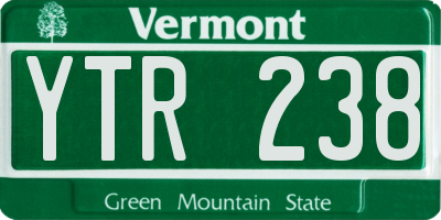 VT license plate YTR238