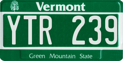 VT license plate YTR239
