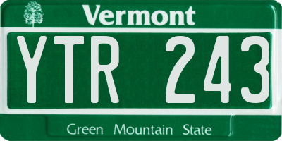 VT license plate YTR243