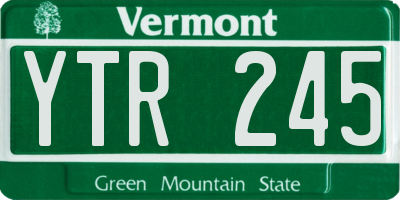 VT license plate YTR245