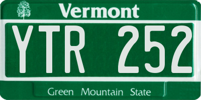 VT license plate YTR252