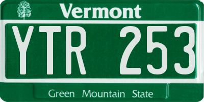 VT license plate YTR253