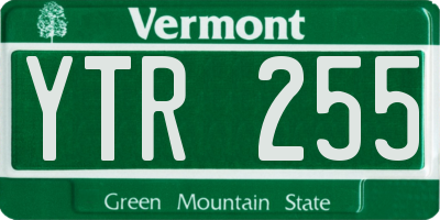 VT license plate YTR255