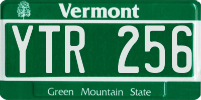 VT license plate YTR256