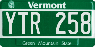 VT license plate YTR258