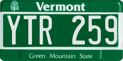 VT license plate YTR259