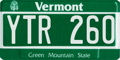 VT license plate YTR260