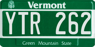 VT license plate YTR262