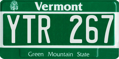 VT license plate YTR267