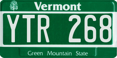 VT license plate YTR268