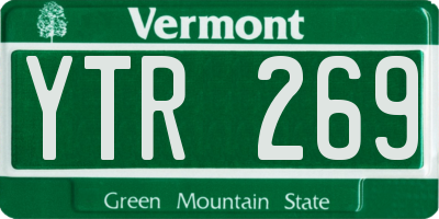 VT license plate YTR269