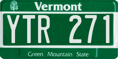 VT license plate YTR271