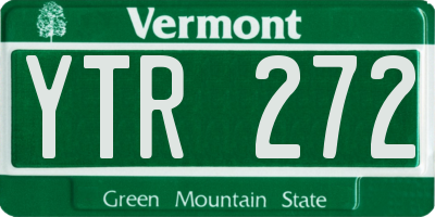 VT license plate YTR272