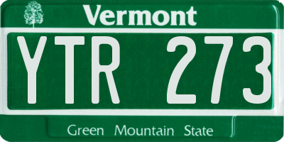 VT license plate YTR273