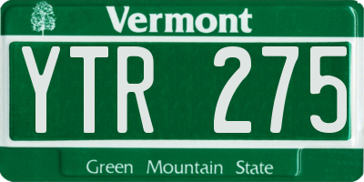 VT license plate YTR275