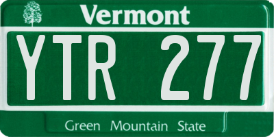 VT license plate YTR277