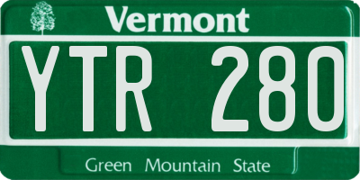 VT license plate YTR280