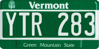 VT license plate YTR283