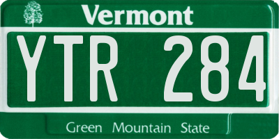 VT license plate YTR284