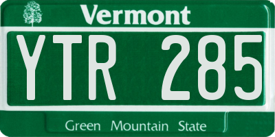 VT license plate YTR285