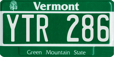VT license plate YTR286