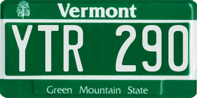 VT license plate YTR290